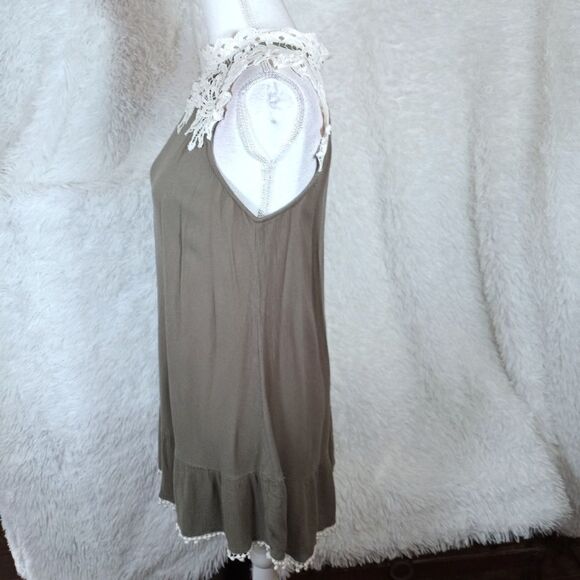 BOMBSHELLS ARMY GREEN &WHITE LACE DRESS SZ.S EUC - Picture 5 of 8